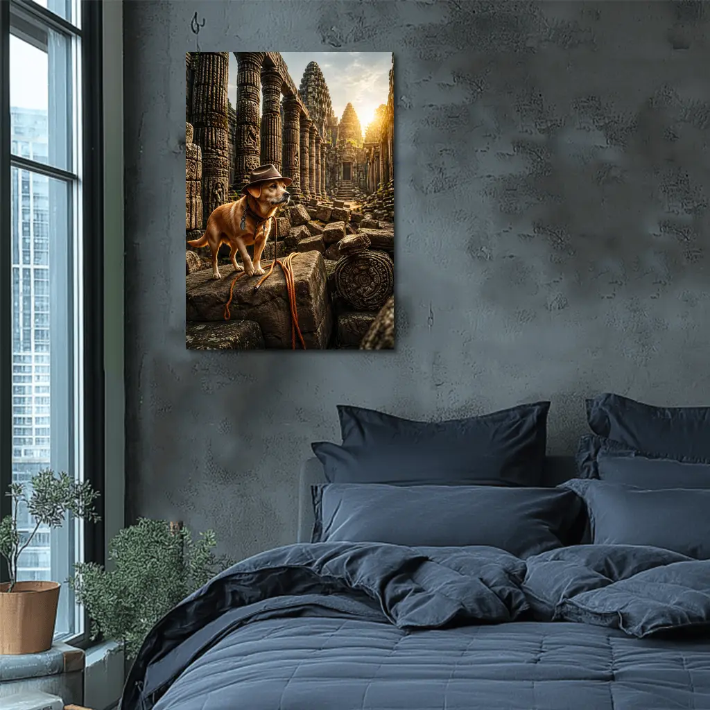 Adventure Dog Explorer Ancient Temple Ruins – Wall Art