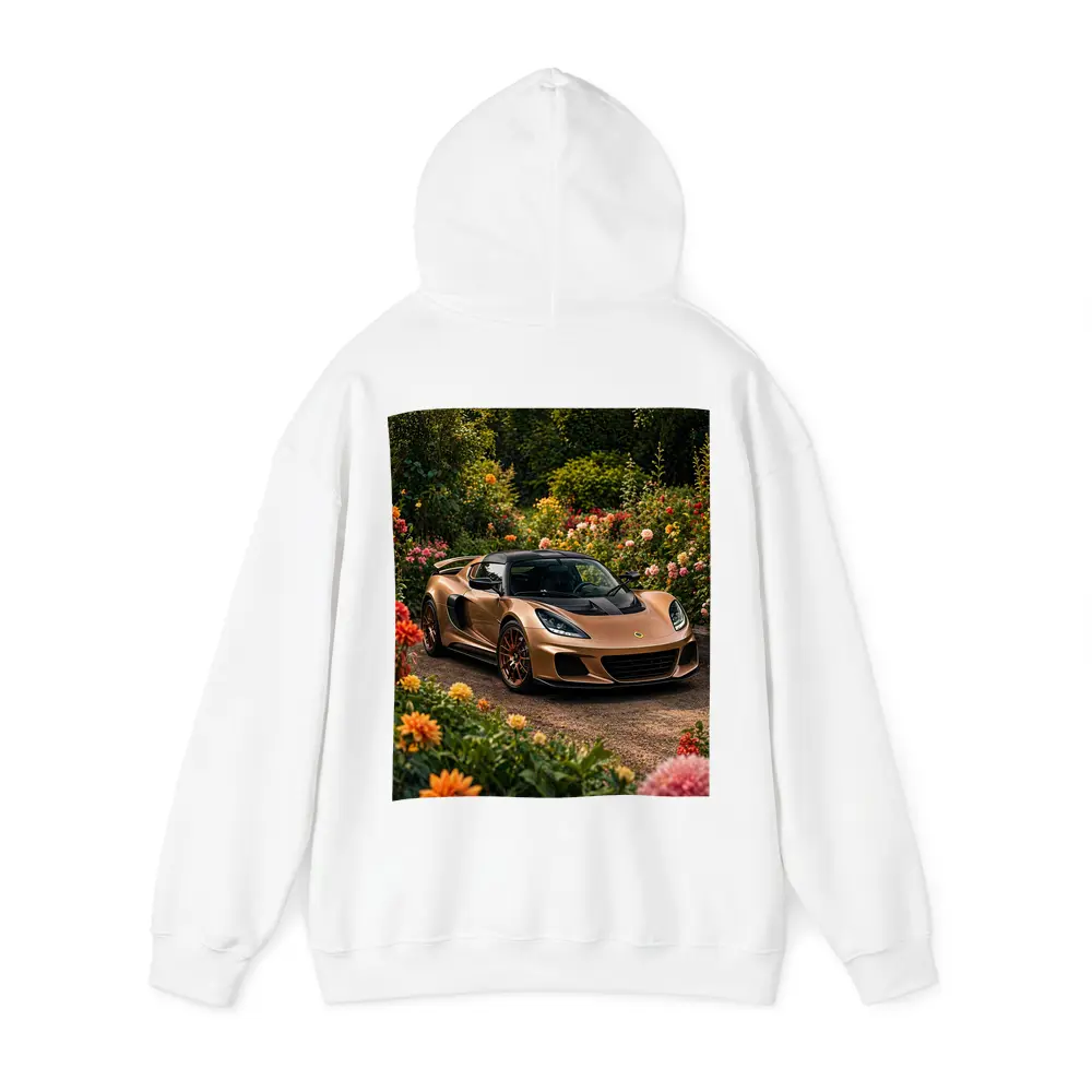 Lotus Exige Bronze Sports Car Garden Setting – Hoodies