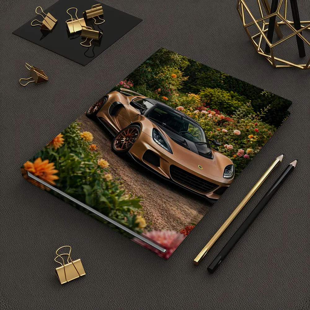 Lotus Exige Bronze Sports Car Garden Setting – Notebooks