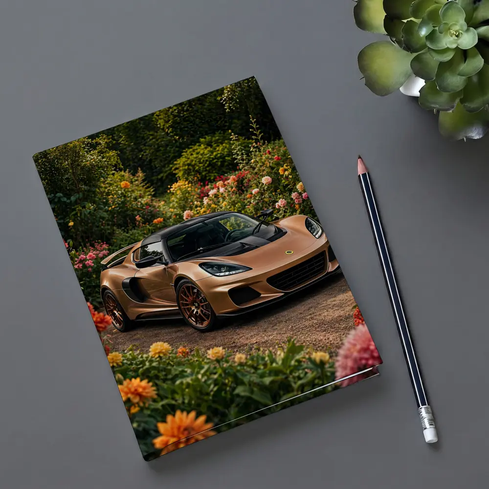 Lotus Exige Bronze Sports Car Garden Setting – Notebooks