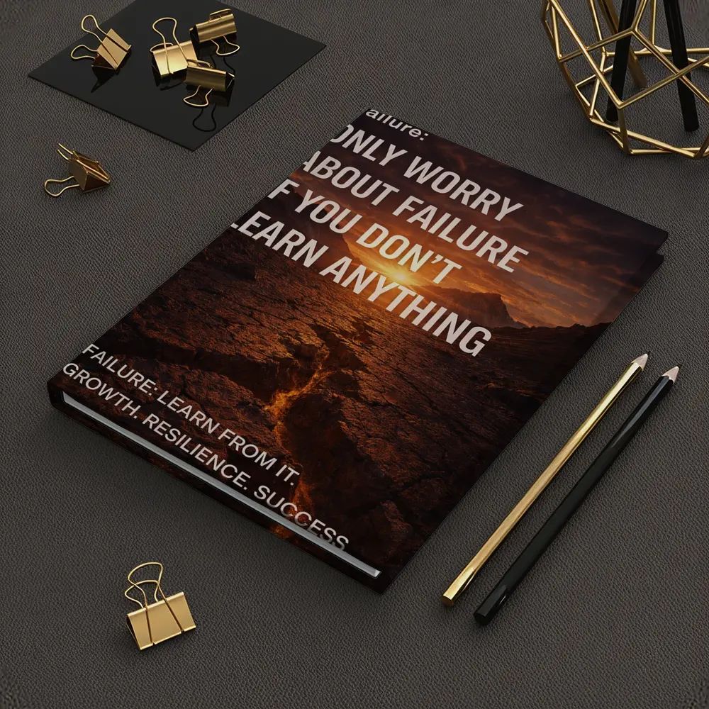 Failure Quote Cracked Desert Sunset Landscape – Notebooks