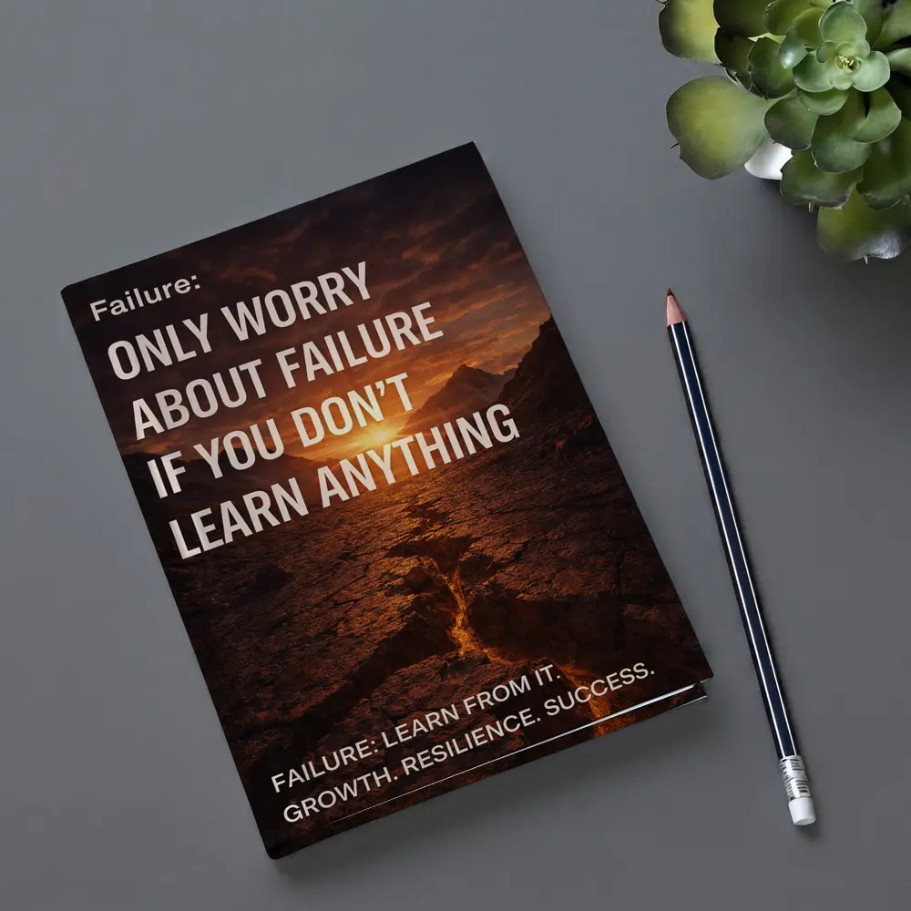 Failure Quote Cracked Desert Sunset Landscape – Notebooks