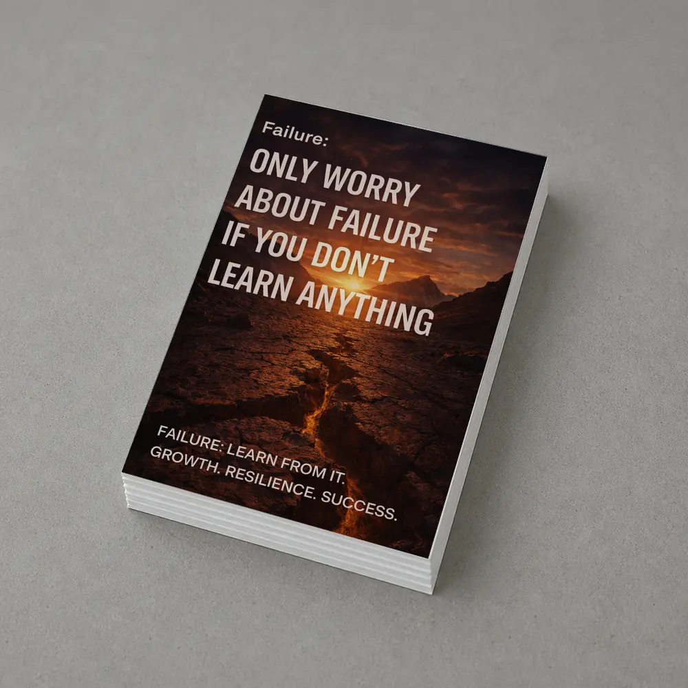 Failure Quote Cracked Desert Sunset Landscape – Postcards
