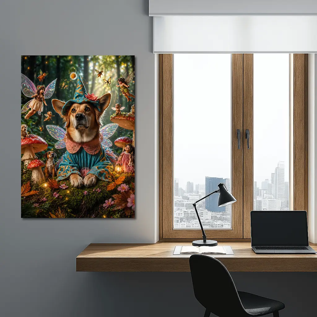 Corgi Fairy Dog Enchanted Mushroom Forest – Wall Art