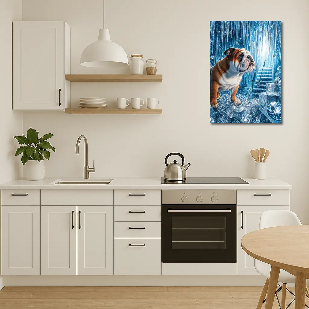 English Bulldog Puppy In Ice Crystal Cave – Wall Art