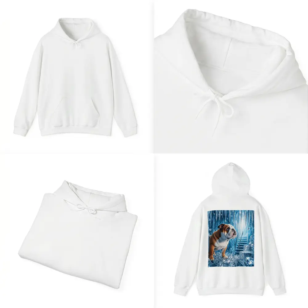 English Bulldog Puppy In Ice Crystal Cave – Hoodies