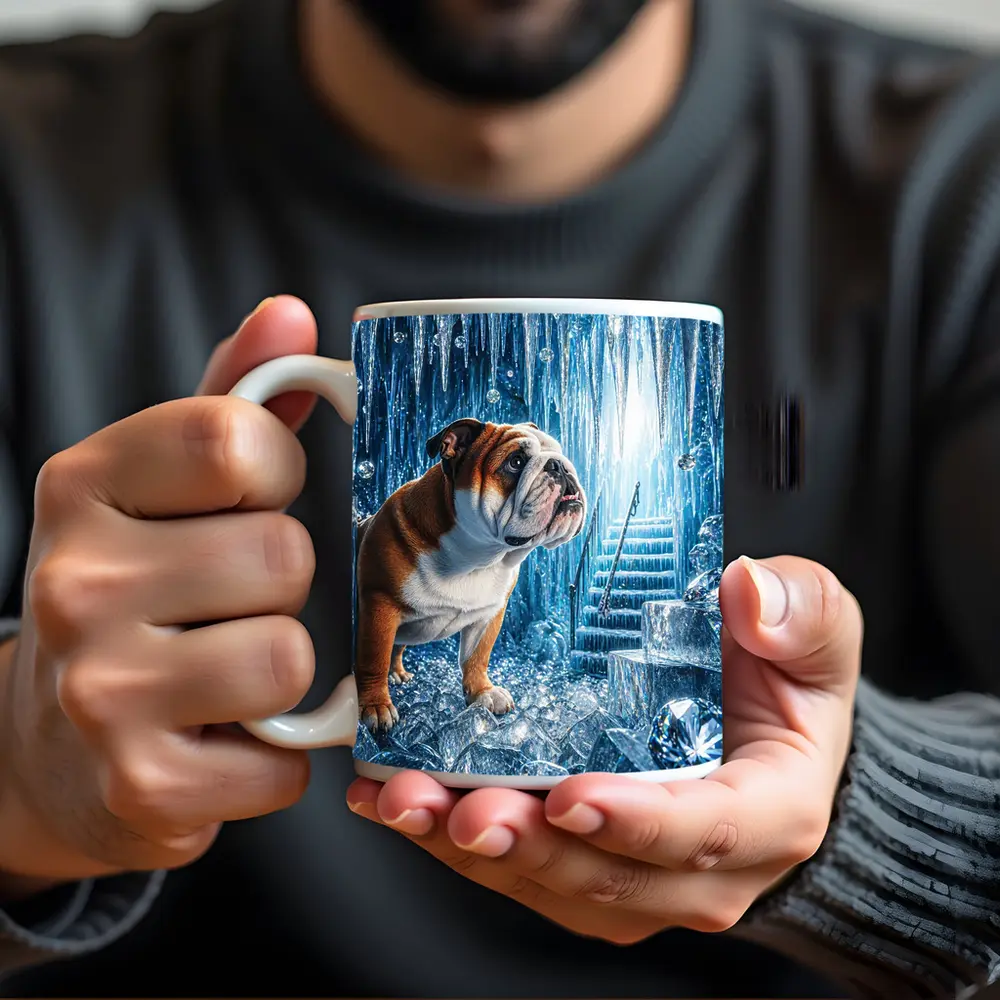 English Bulldog Puppy In Ice Crystal Cave – Mugs