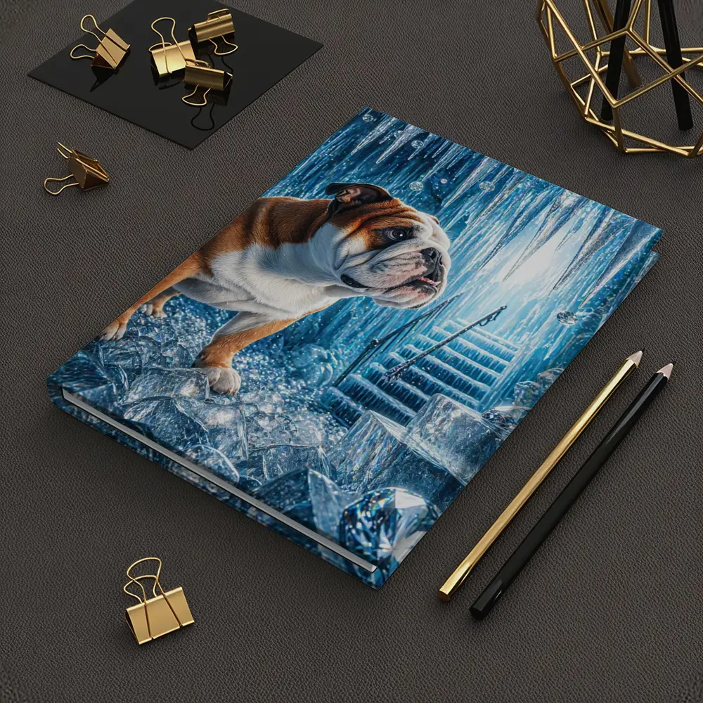 English Bulldog Puppy In Ice Crystal Cave – Notebooks
