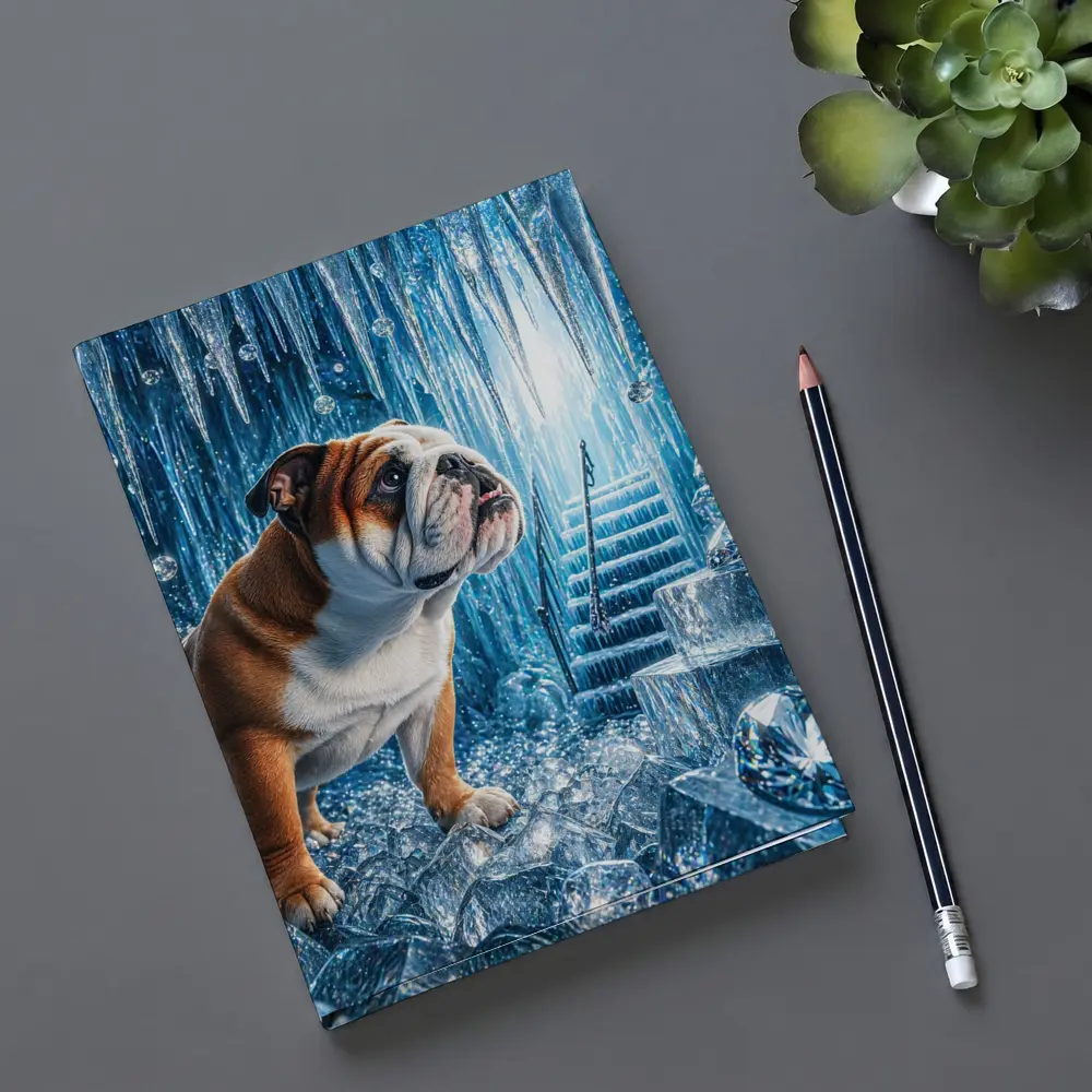English Bulldog Puppy In Ice Crystal Cave – Notebooks