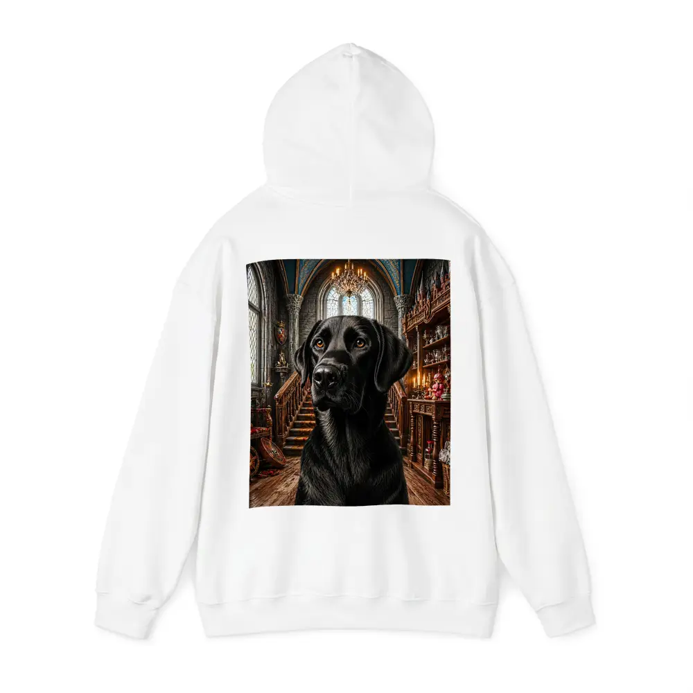Black Labrador Retriever In Gothic Castle Hall – Hoodies