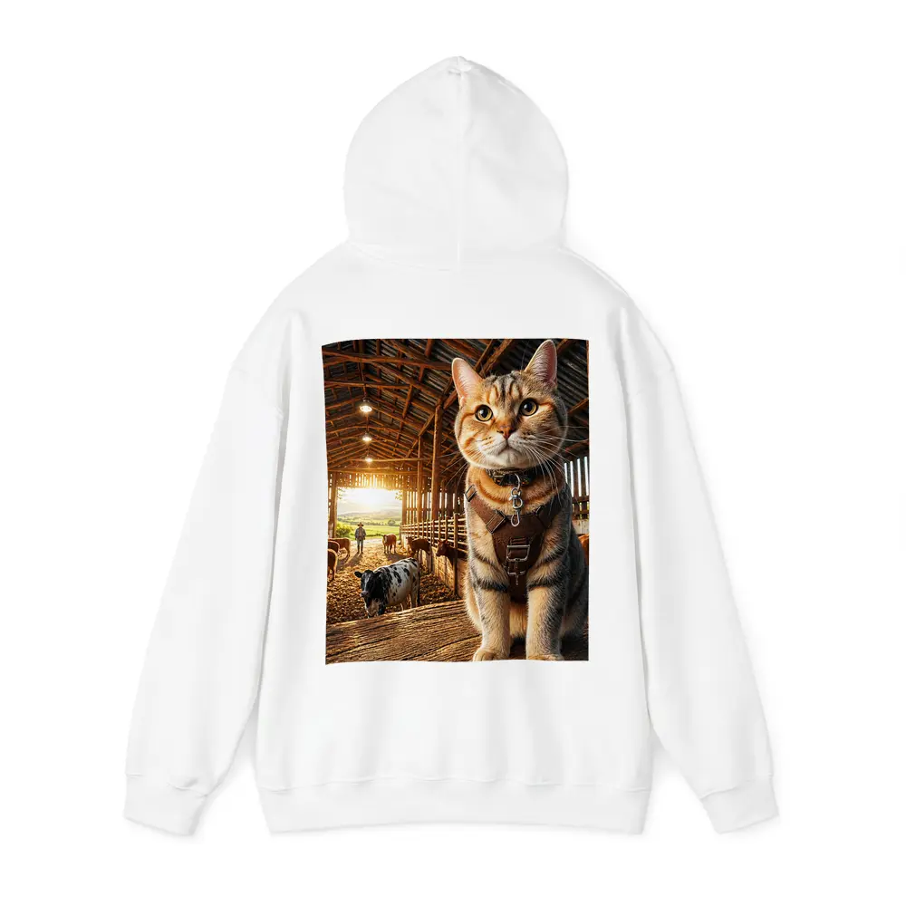 Tabby Cat In Rustic Barn Farm Setting – Hoodies