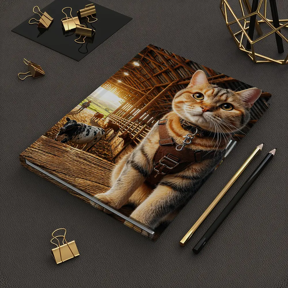 Tabby Cat In Rustic Barn Farm Setting – Notebooks