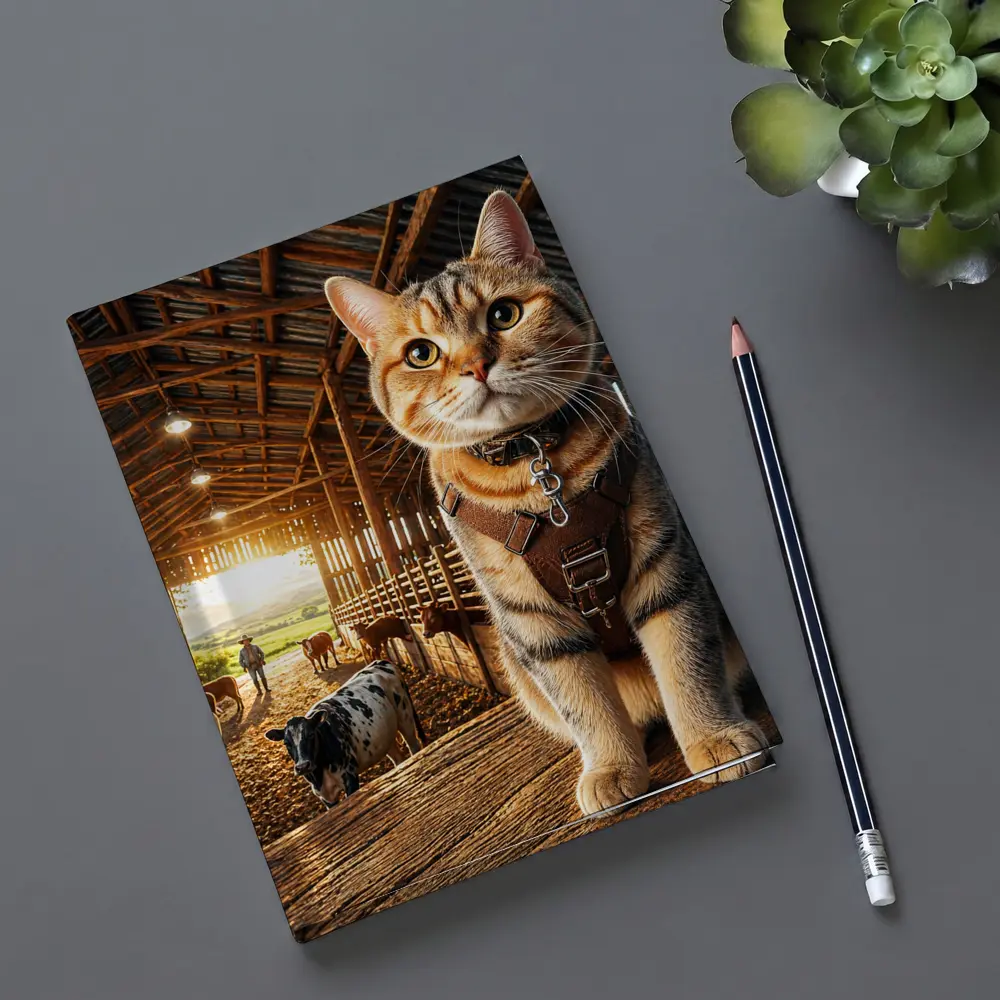 Tabby Cat In Rustic Barn Farm Setting – Notebooks