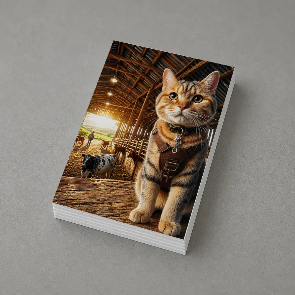 Tabby Cat In Rustic Barn Farm Setting – Postcards