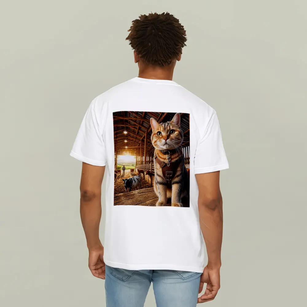 Tabby Cat In Rustic Barn Farm Setting – T-Shirts