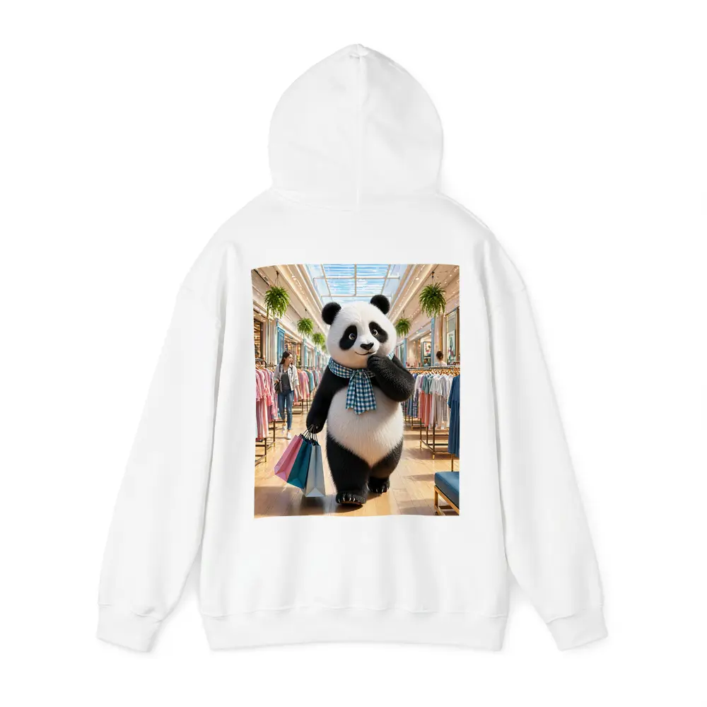 Fashionista Panda Shopping at Colorful Mall – Hoodies