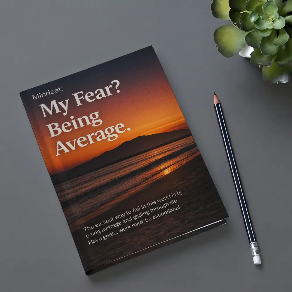 My Fear Being Average Sunset Mindset Quote – Notebooks