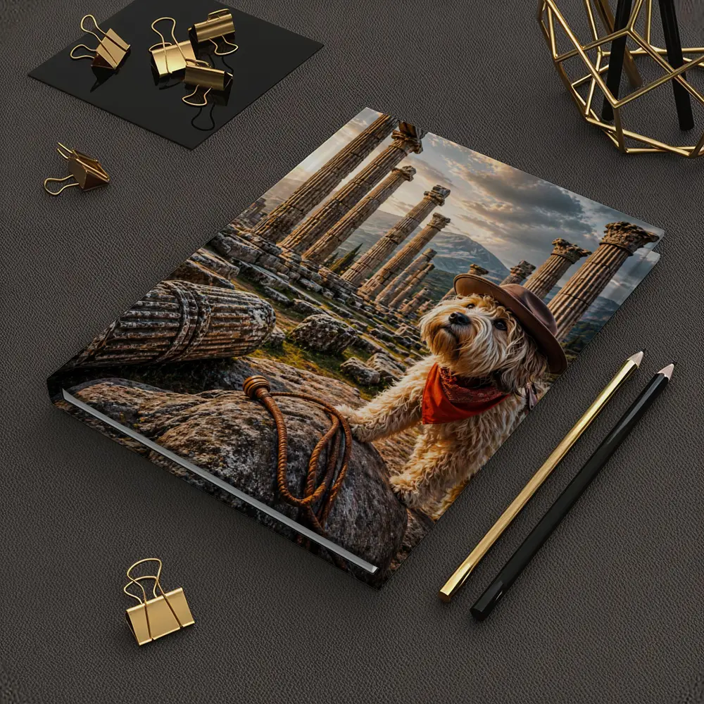 Cowboy Terrier Dog At Ancient Greek Ruins – Notebooks