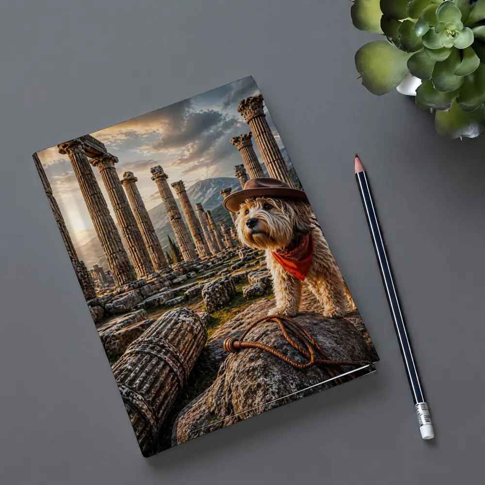 Cowboy Terrier Dog At Ancient Greek Ruins – Notebooks
