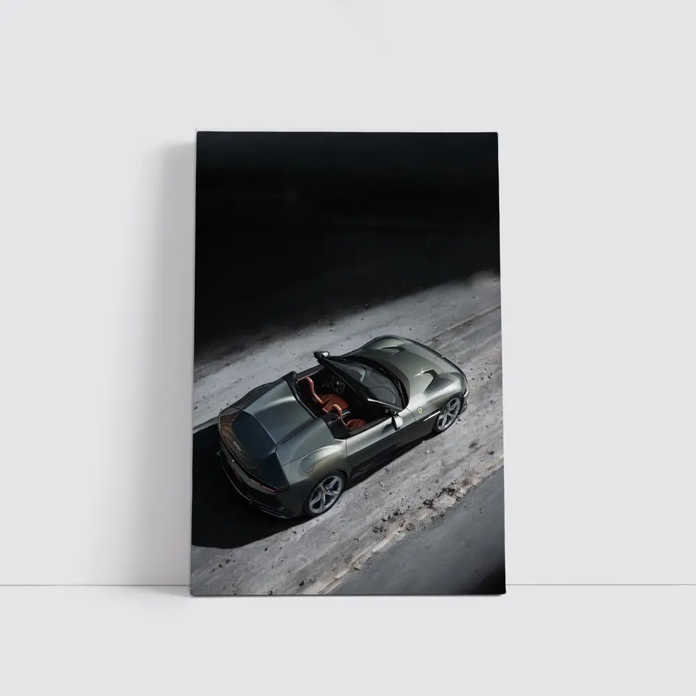 Ferrari Twelve Cilindri Green Convertible Aerial View – Wall Art