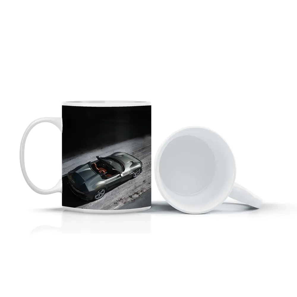 Ferrari Twelve Cilindri Green Convertible Aerial View – Mugs
