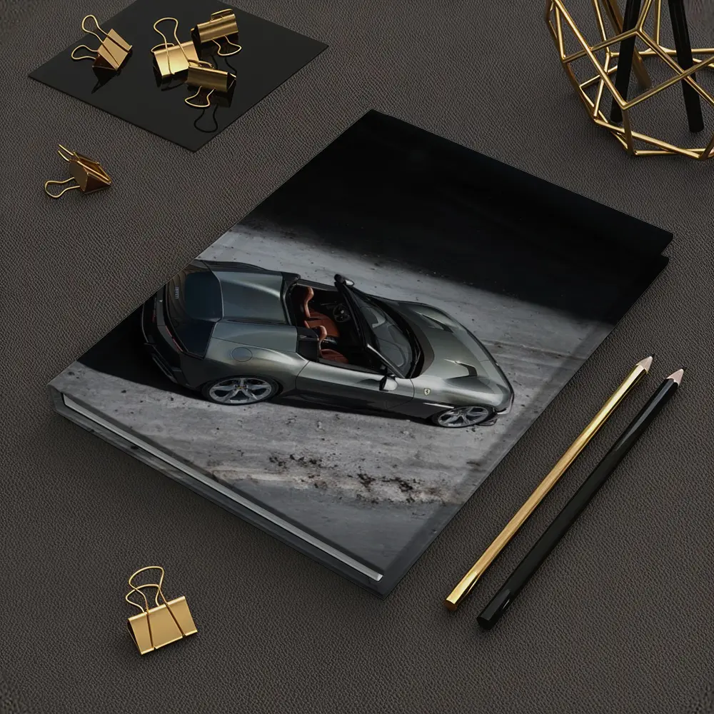 Ferrari Twelve Cilindri Green Convertible Aerial View – Notebooks