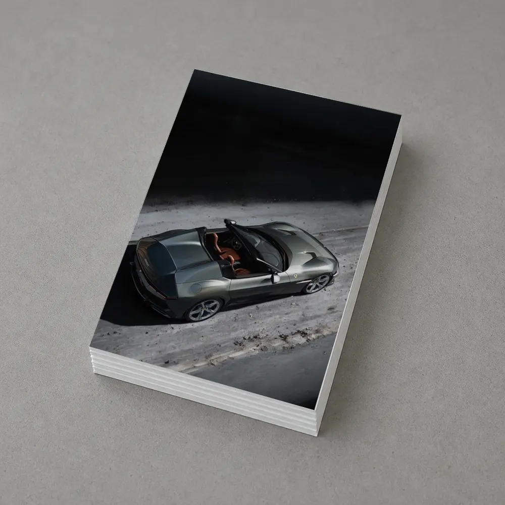 Ferrari Twelve Cilindri Green Convertible Aerial View – Postcards