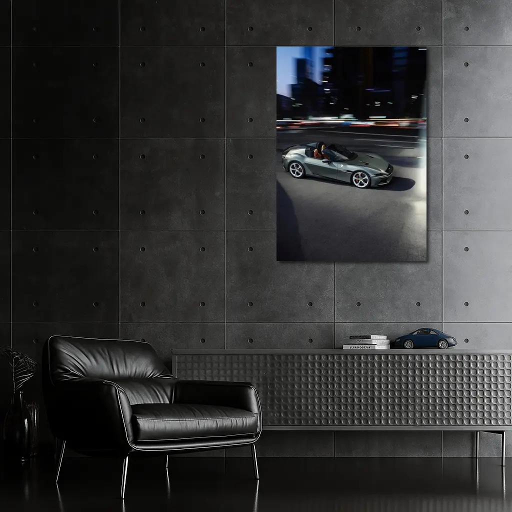 Ferrari 12 Cilindri Green City Night Drive – Wall Art