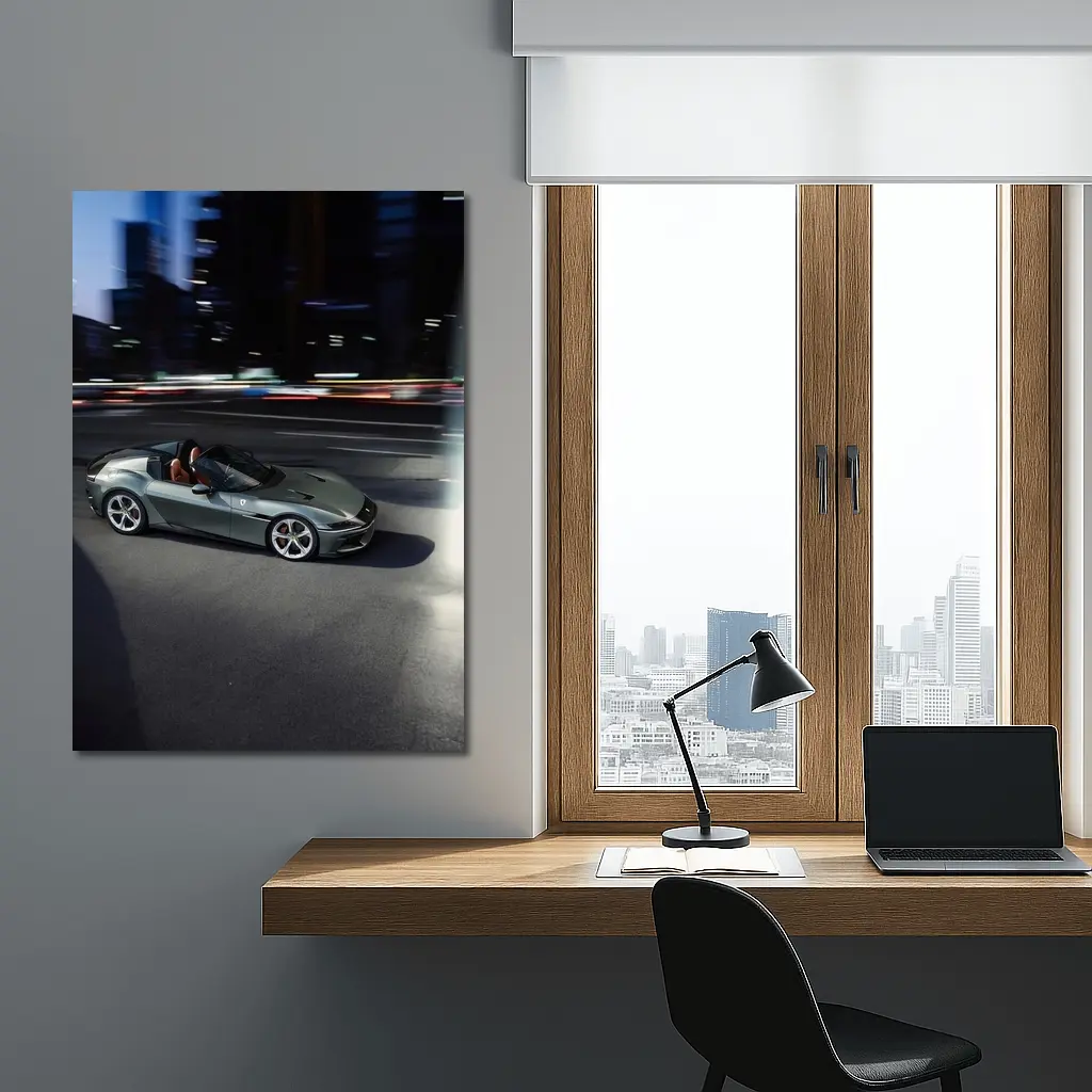 Ferrari 12 Cilindri Green City Night Drive – Wall Art