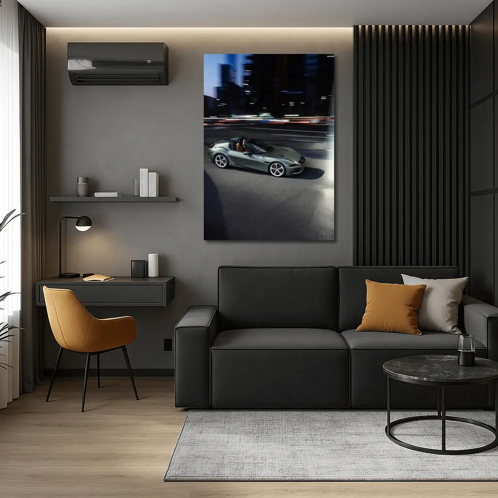 Ferrari 12 Cilindri Green City Night Drive – Wall Art