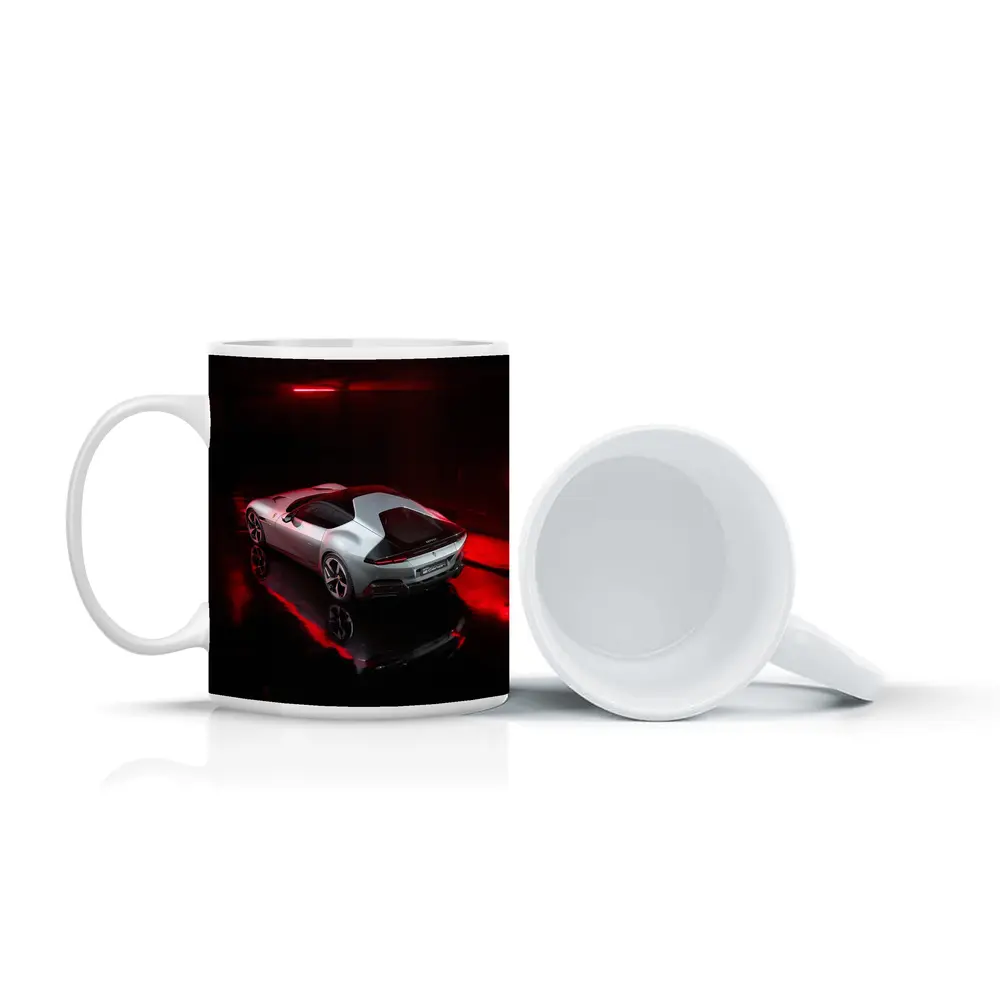 Ferrari 12 Cilindri Silver Car Dark Studio – Mugs