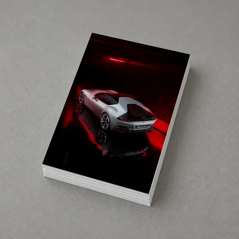 Ferrari 12 Cilindri Silver Car Dark Studio – Postcards
