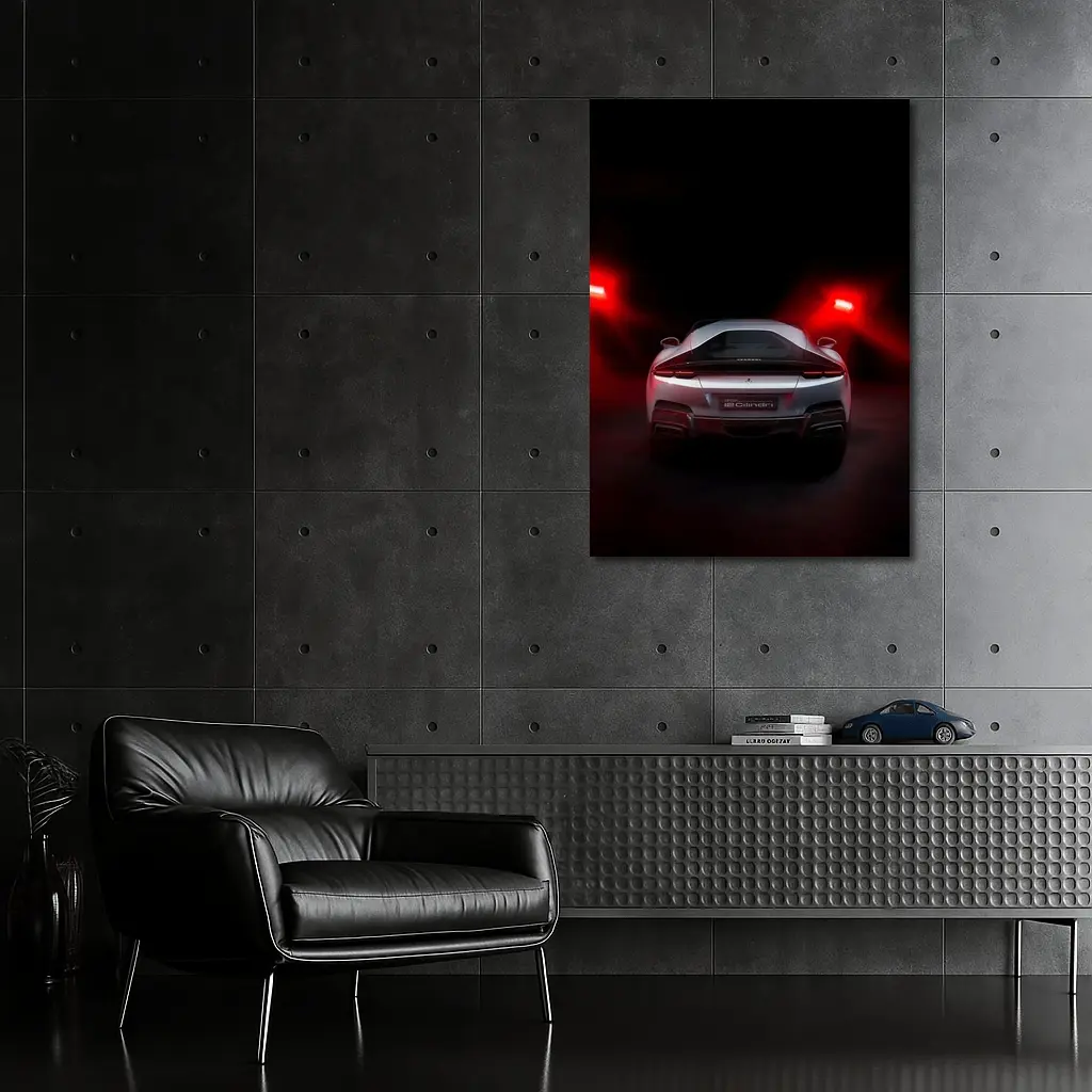 Ferrari 12 Cilindri Rear View Dark Studio – Wall Art