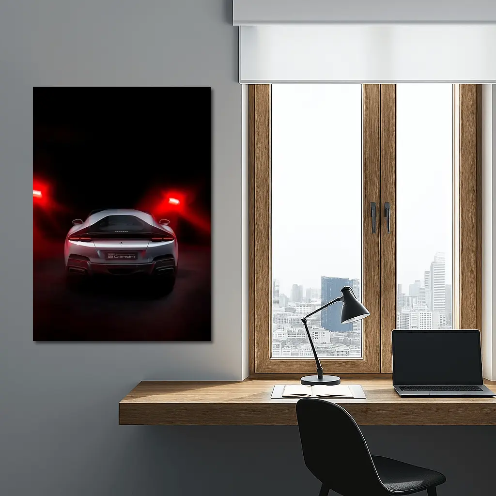 Ferrari 12 Cilindri Rear View Dark Studio – Wall Art