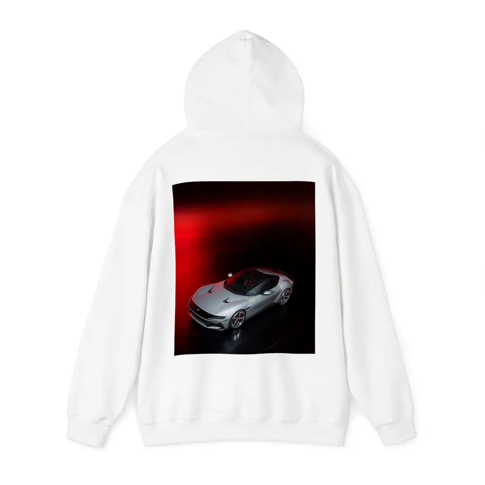 Ferrari Twelve Cylinders Silver Car Dark Studio – Hoodies