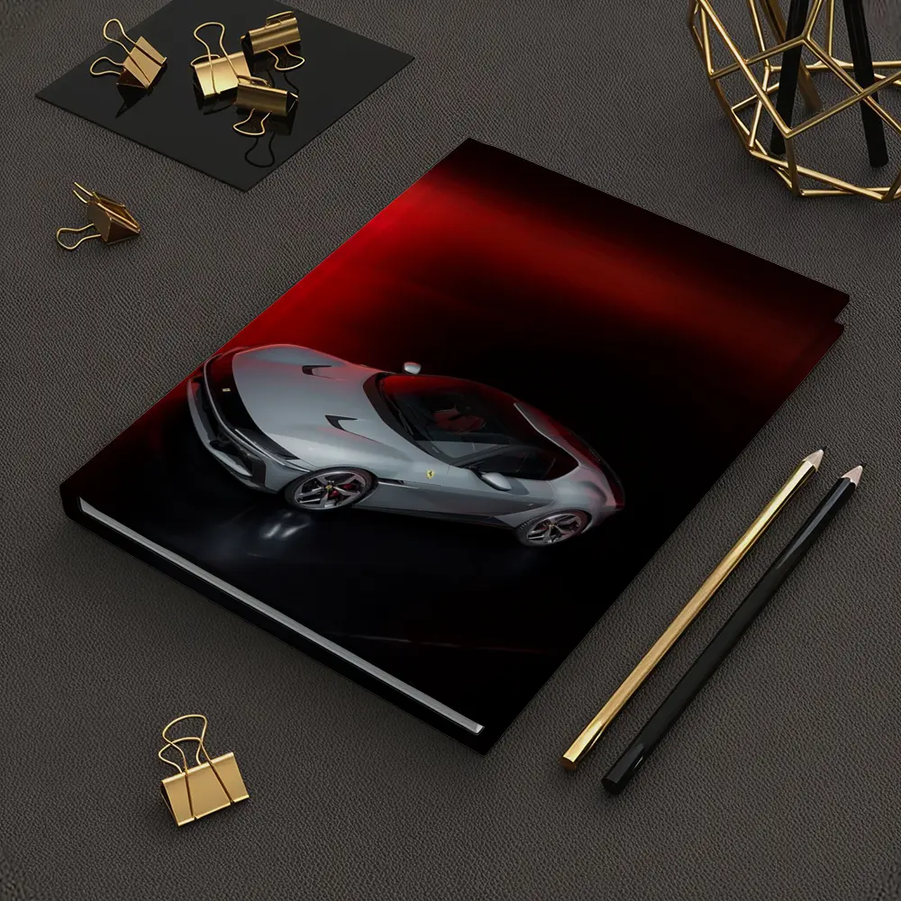 Ferrari Twelve Cylinders Silver Car Dark Studio – Notebooks