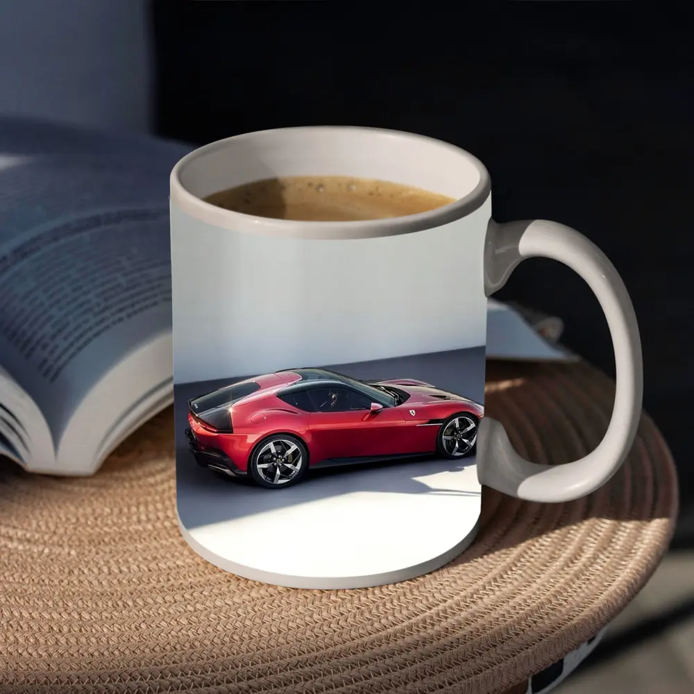 Ferrari 12 Cilindri Red Car Studio Background – Mugs