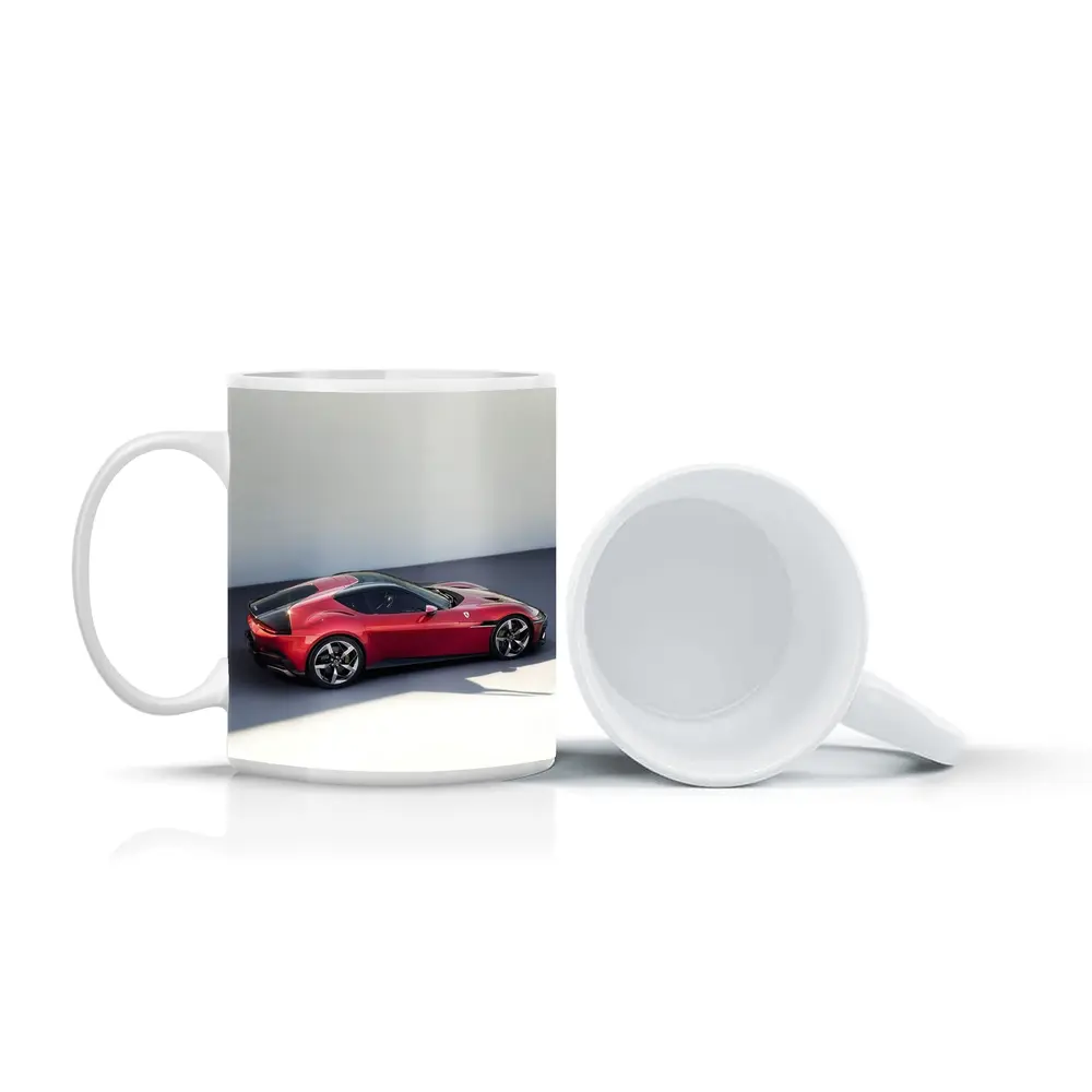 Ferrari 12 Cilindri Red Car Studio Background – Mugs