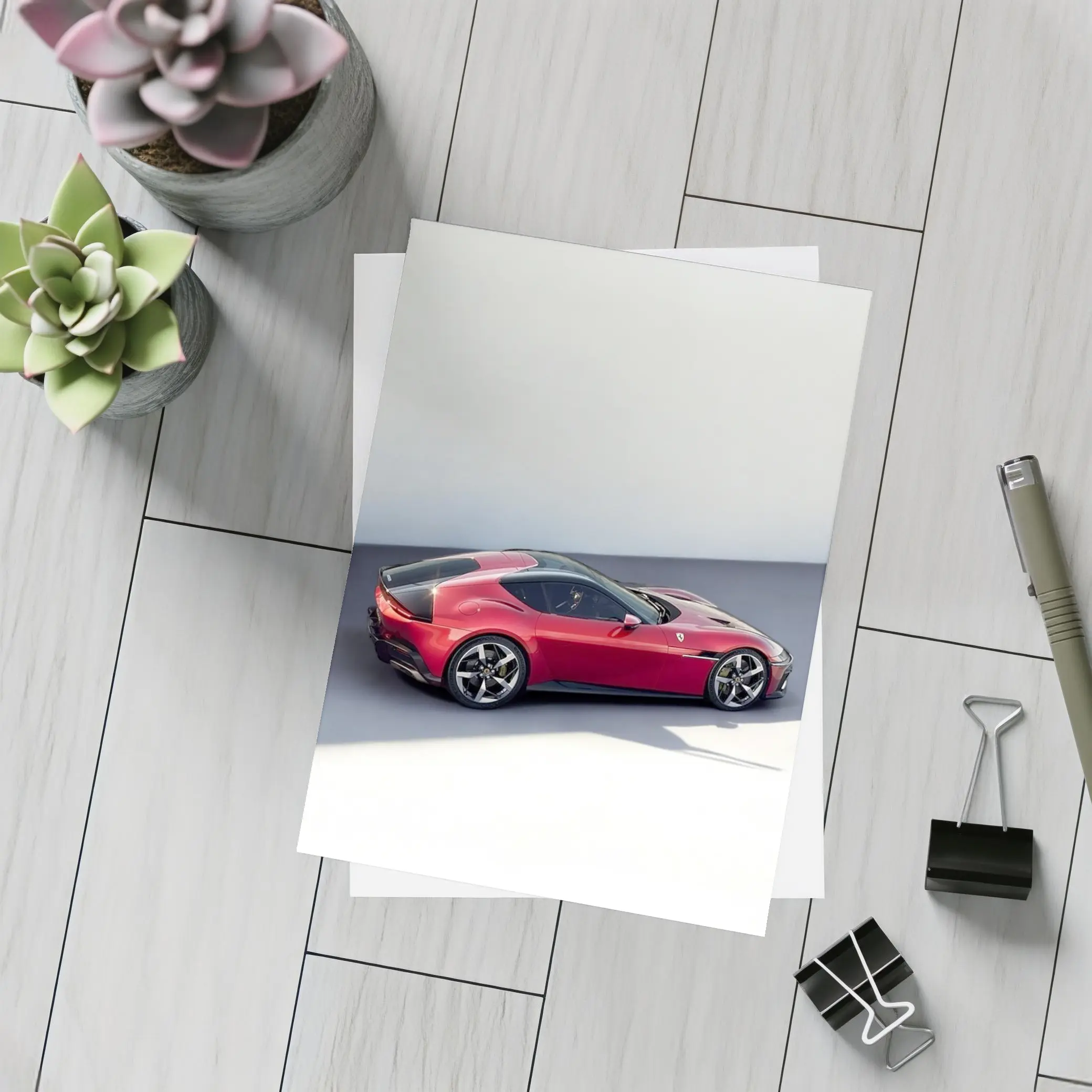 Ferrari 12 Cilindri Red Car Studio Background – Postcards