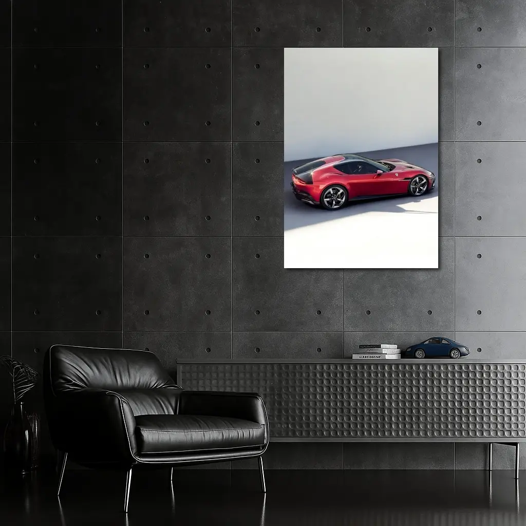 Ferrari 12 Cilindri Red Car Studio Background – Wall Art