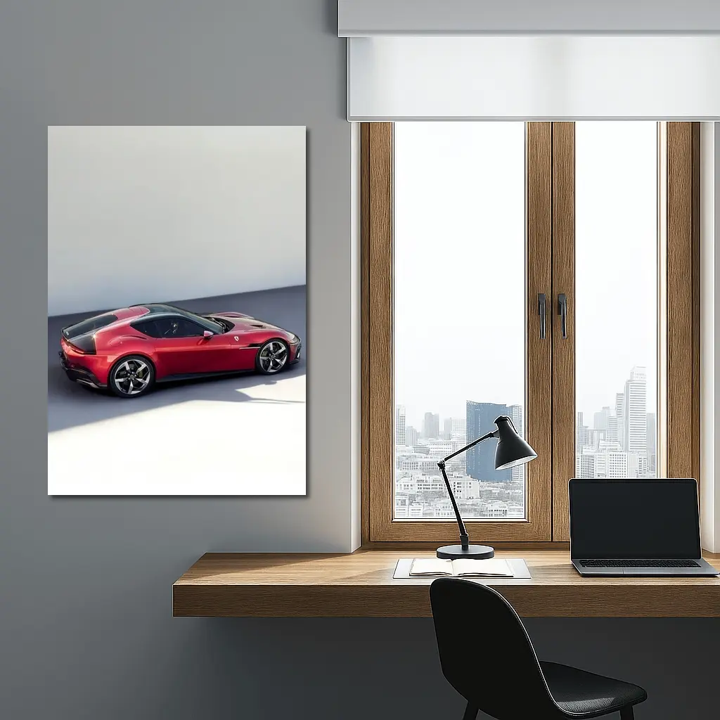 Ferrari 12 Cilindri Red Car Studio Background – Wall Art