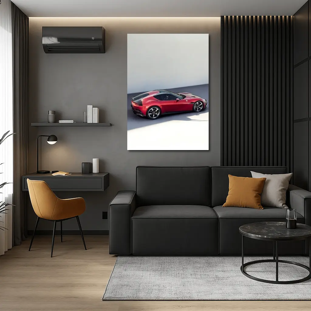 Ferrari 12 Cilindri Red Car Studio Background – Wall Art