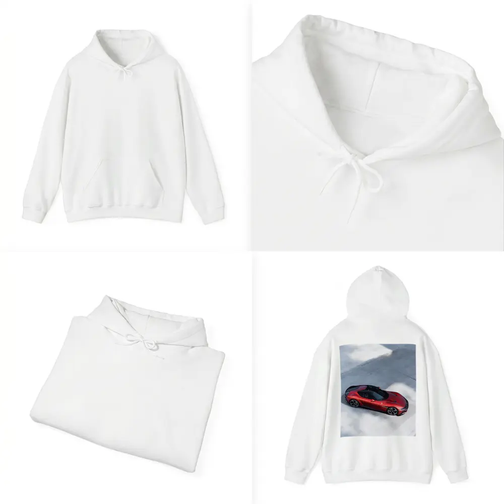 Ferrari 12 Cilindri Red Car Aerial View – Hoodies