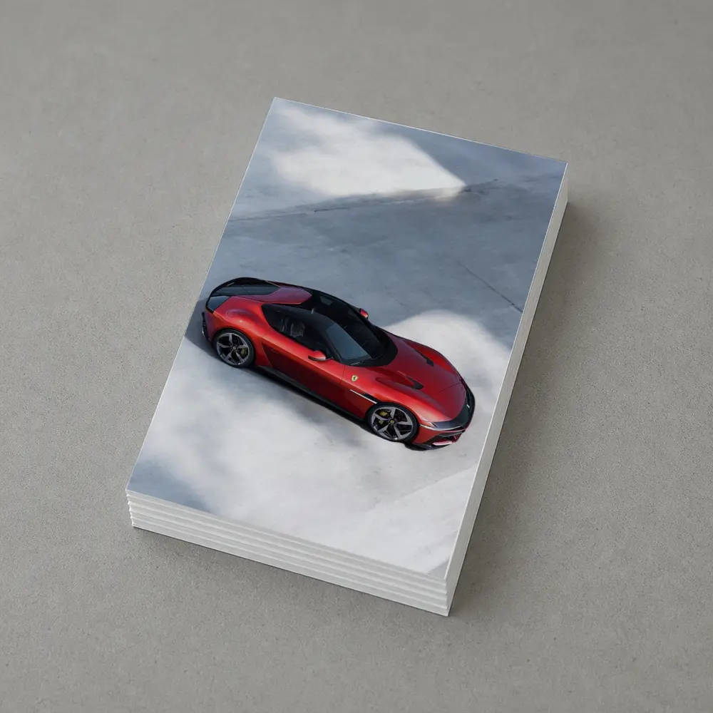 Ferrari 12 Cilindri Red Car Aerial View – Postcards