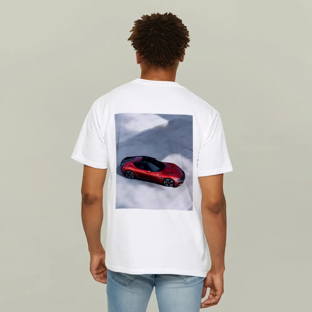 Ferrari 12 Cilindri Red Car Aerial View – T-Shirts