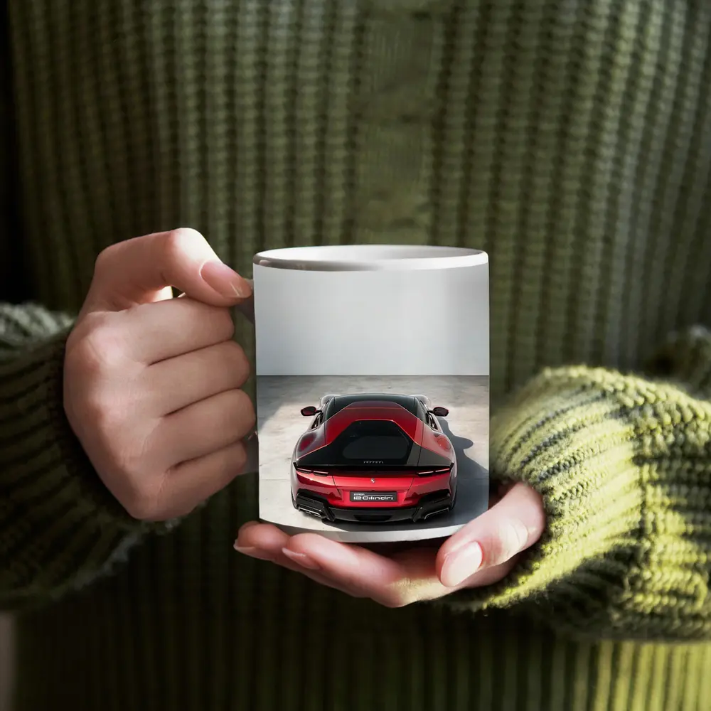 Ferrari 12 Cilindri Red Rear Studio View – Mugs