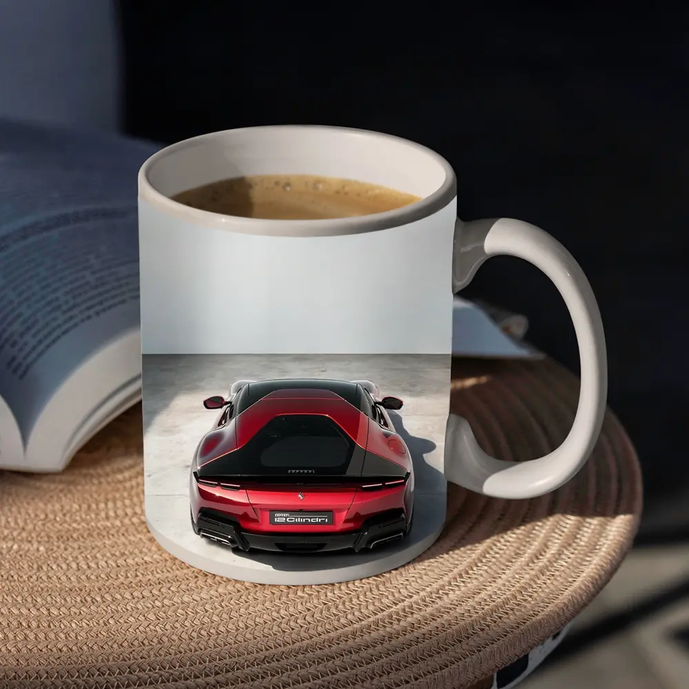 Ferrari 12 Cilindri Red Rear Studio View – Mugs