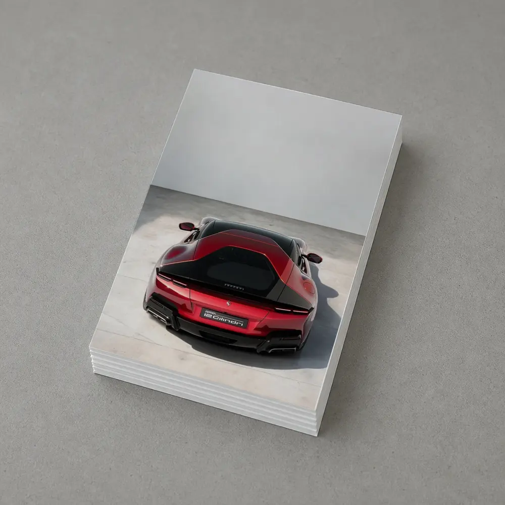 Ferrari 12 Cilindri Red Rear Studio View – Postcards