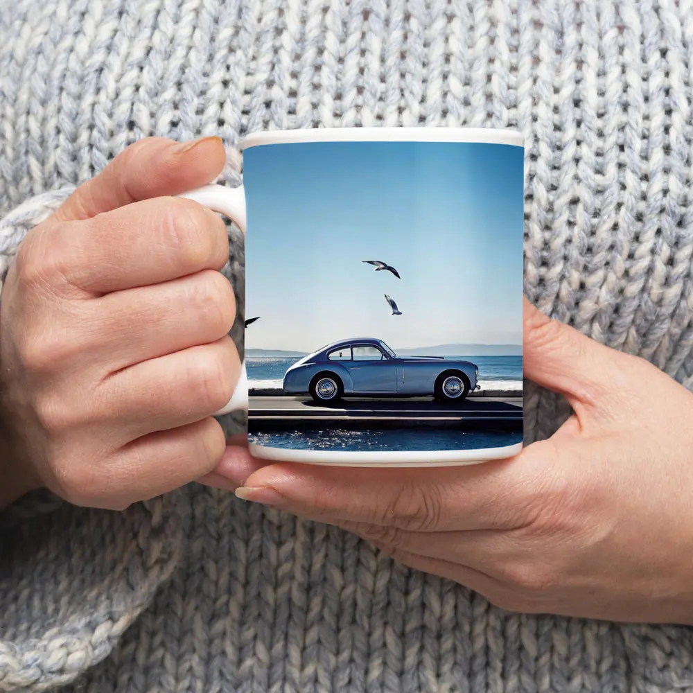 Ferrari 166 Inter Blue Coastal Scene – Mugs