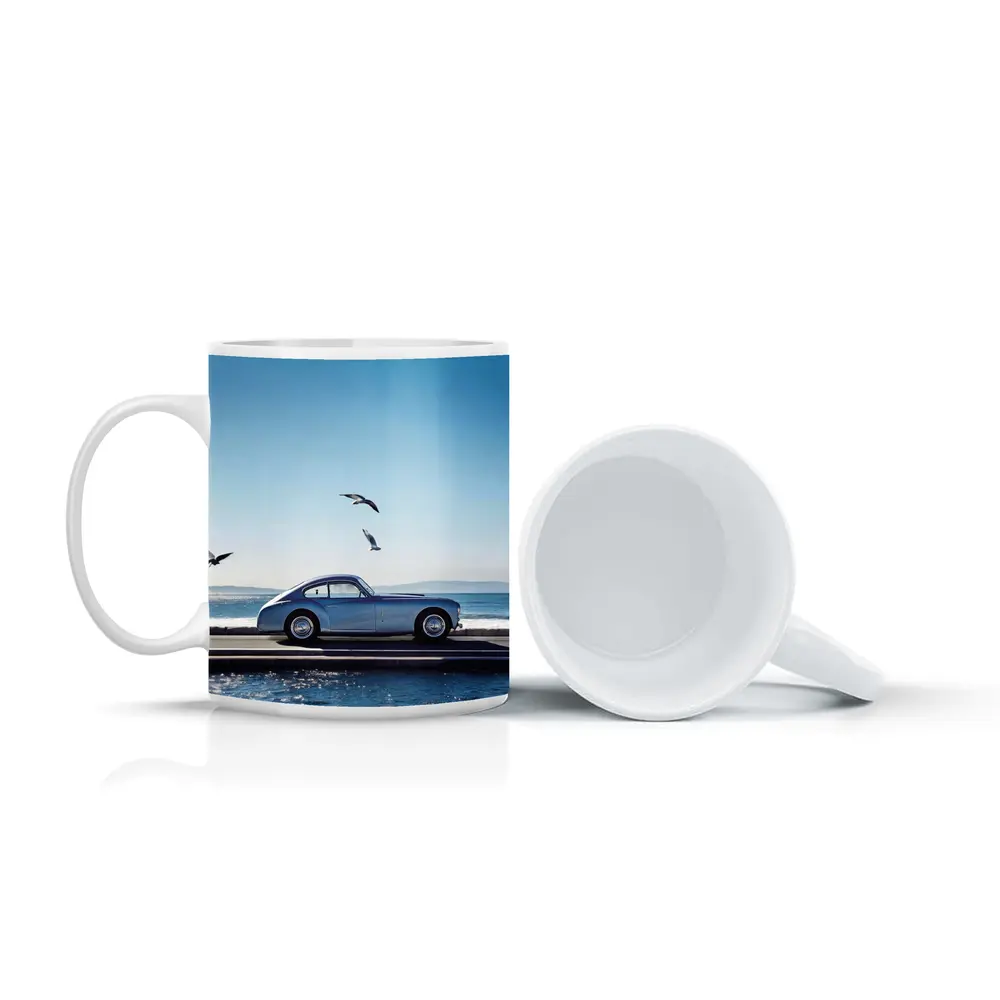 Ferrari 166 Inter Blue Coastal Scene – Mugs